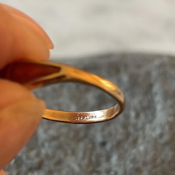 Vintage Zuni Native American Gold Red Coral Ring - Picture 7 of 10